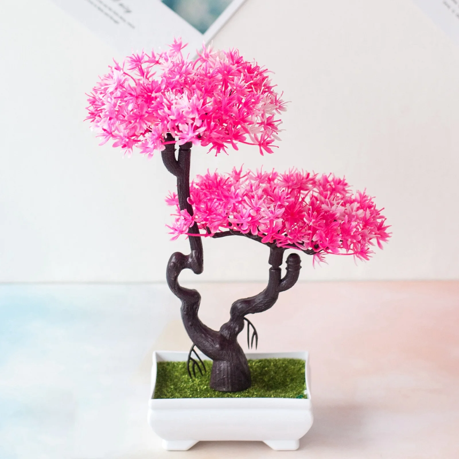 

Artificial Plant Bonsai Plastic Small Pine Tree Pot Fake Plant Flower Potted Ornaments For Home Room Table Garden Hotel Decor