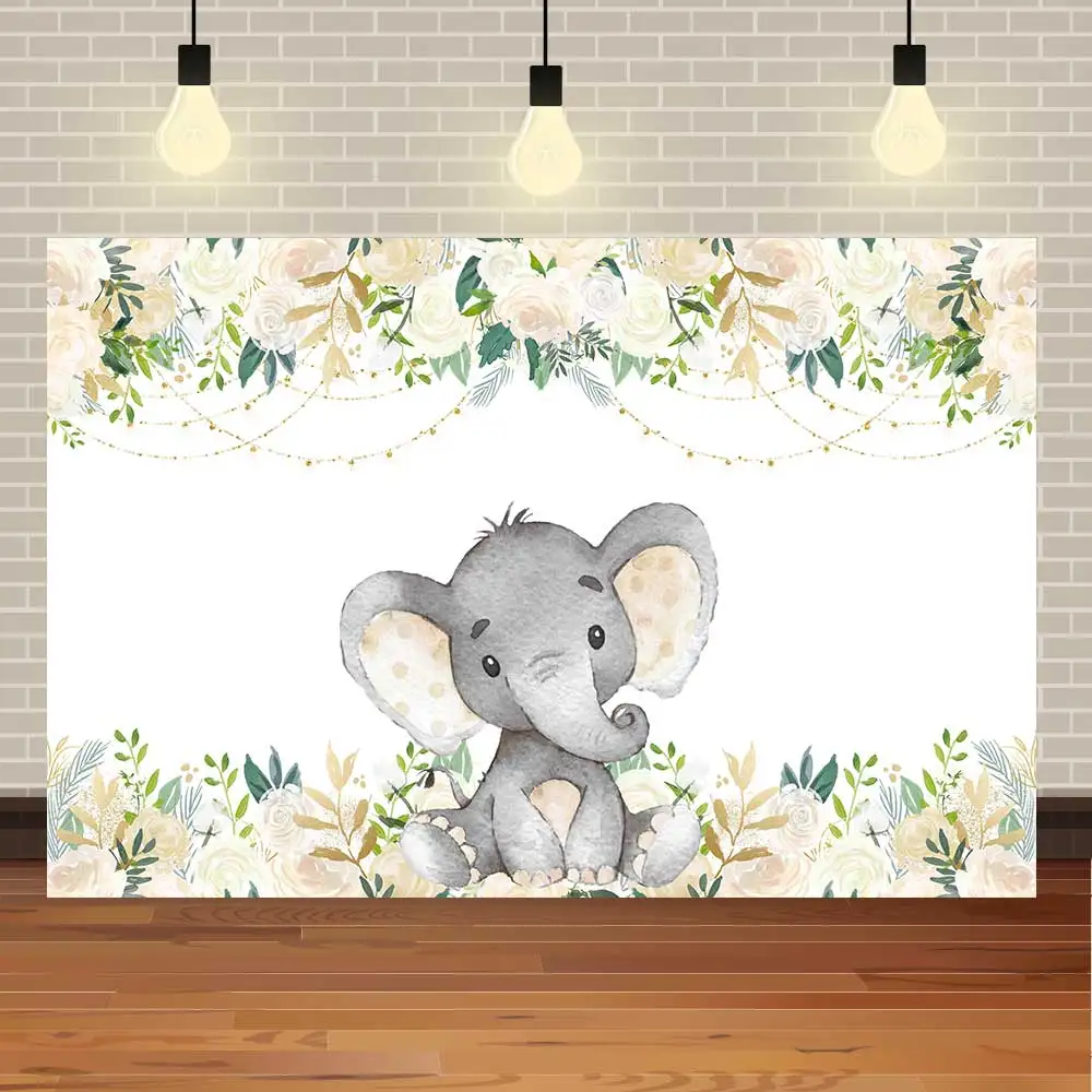 Виниловый фон SeekPro со слоном для фотографирования новорожденных мальчиков и