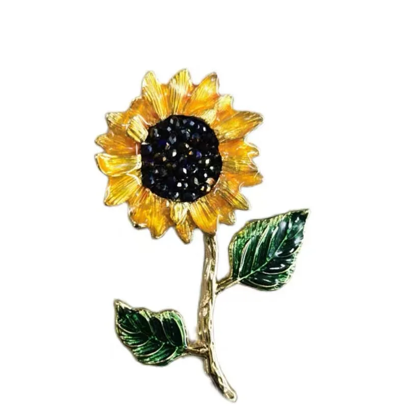 

Yellow Enamel Sunflower Pin You Are My Sunshine Inspirational Vintage Sun Flower Elegant Brooches Jewelry Gift For Women Girl