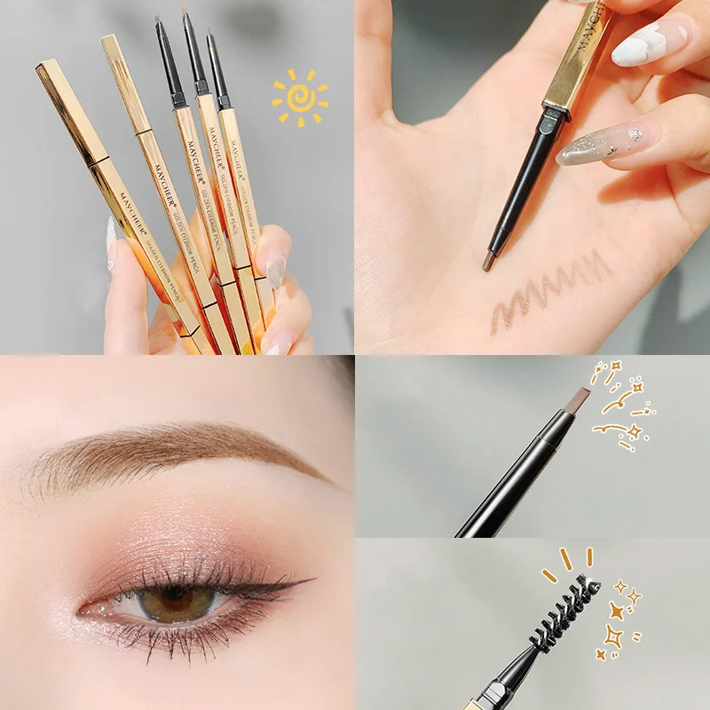 

Double Head Eyebrow Pencil Natural Waterproof Long Lasting Super Fine Eye Brow Pen Eye Black Brown Eyebrow Pencil Makeup