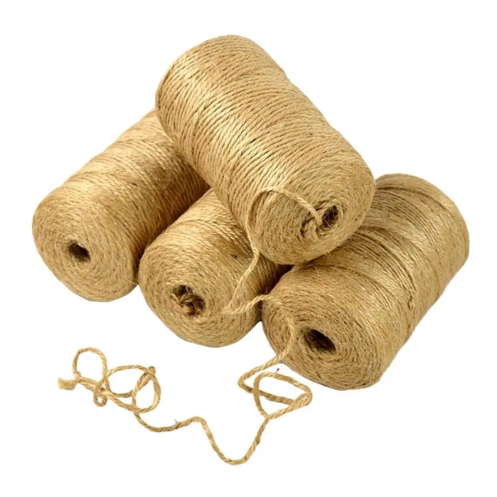 

4Pcs 100m 2mm 3Ply Hemp Rope for DIY Crafts Gift Wrapping Gardening Home Party Decor