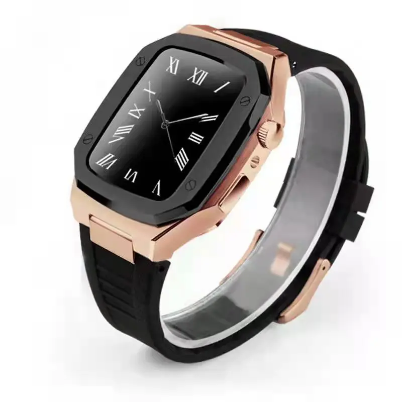 Роскошный модификационный комплект 2025 для Apple Watch Series 11 10 46 мм 45 мм, металлический ремешок из нержавеющей стали для iWatch DIY Mod Kit, безель, чехол (art.: 3920d282f73aa) - 3920d282f73aa