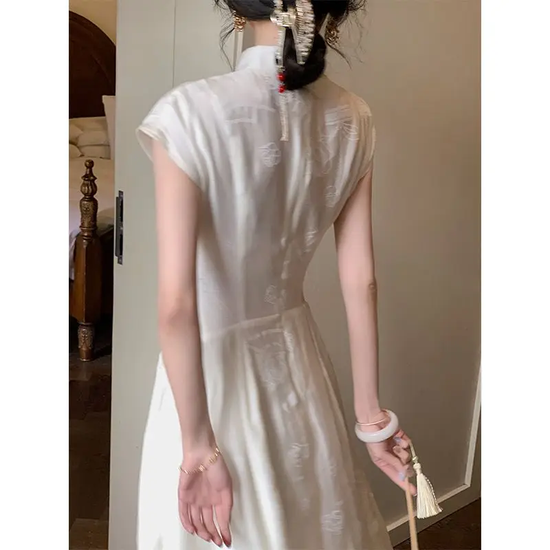 Женское платье в китайском стиле элегантное жаккардовое Сетчатое Ципао