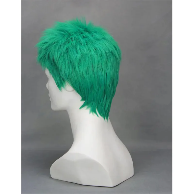 Парики Roronoa Zoro ONE PIECE короткие зеленые пушистые синтетические волосы OP