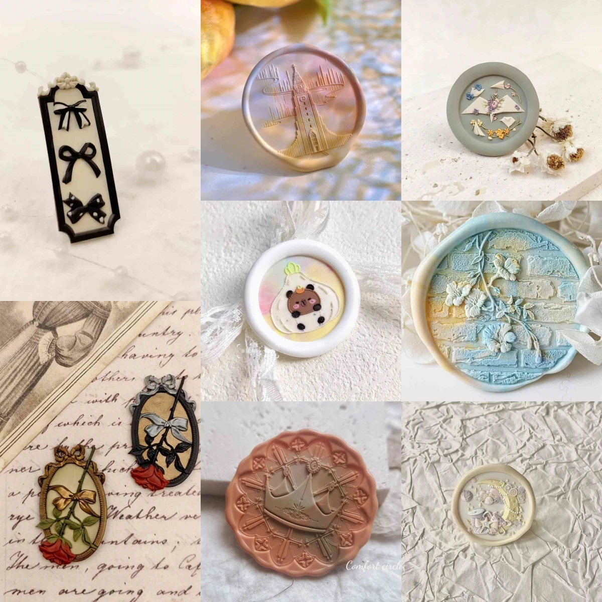 Creative Stamp Fire Seal Brass Head Special Embossed Multi-Layer Engraving Cute Bow Invitation Envelope Sealed Rose