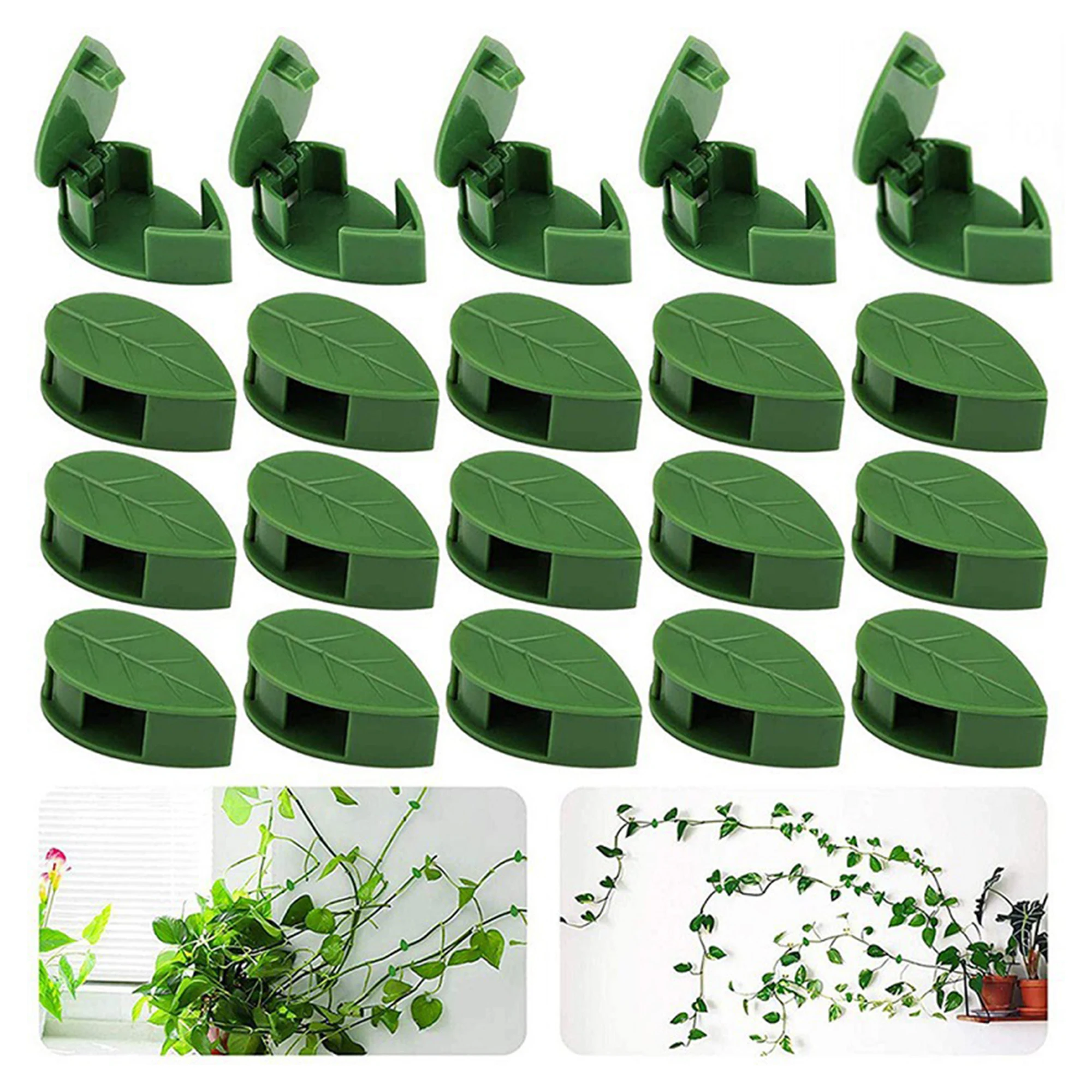 

30Pc Garden Plant Climbing Wall Fixture Clips Acrylic Sticker Self-Adhesive Hook Plant Vine Traction Holder Indoor Wall Decorate