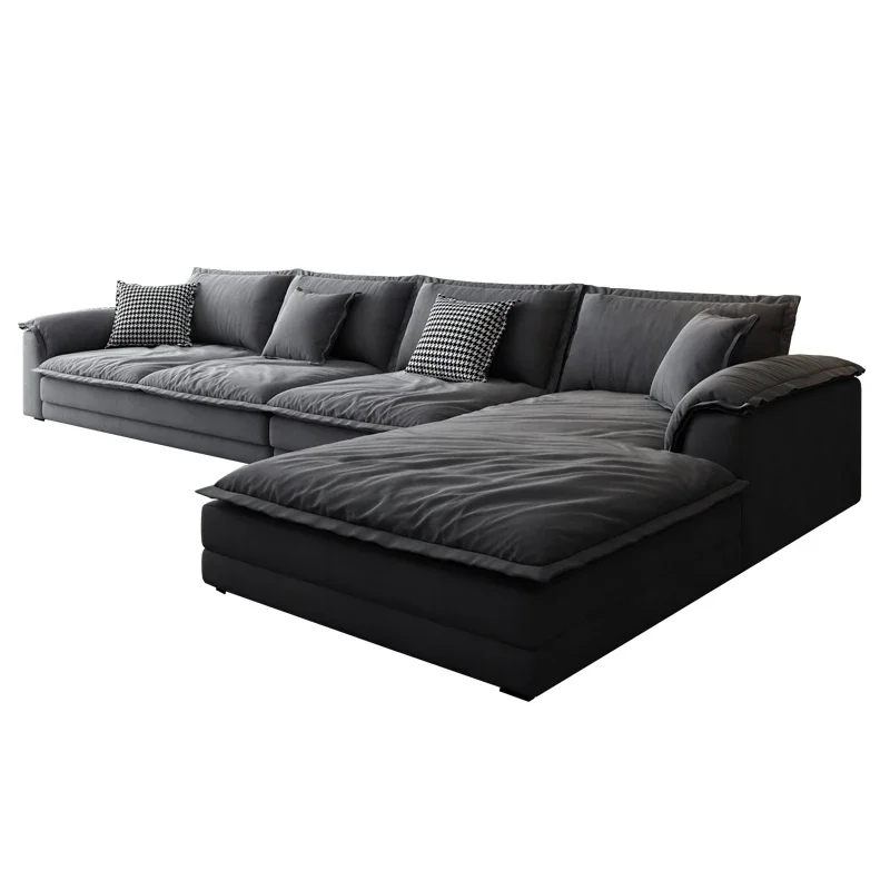 Поддержка черных диванов для гостиной минималистичный натуральный итальянский
