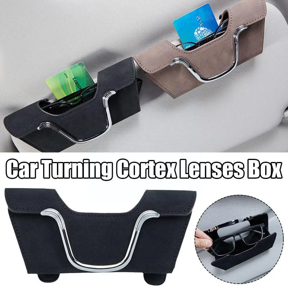 

Car Sun Visor Glasses Holder Automobiles Parts Frame Leather Ticket Clip Holder Car Auto Accessories Document Glasses W4K2