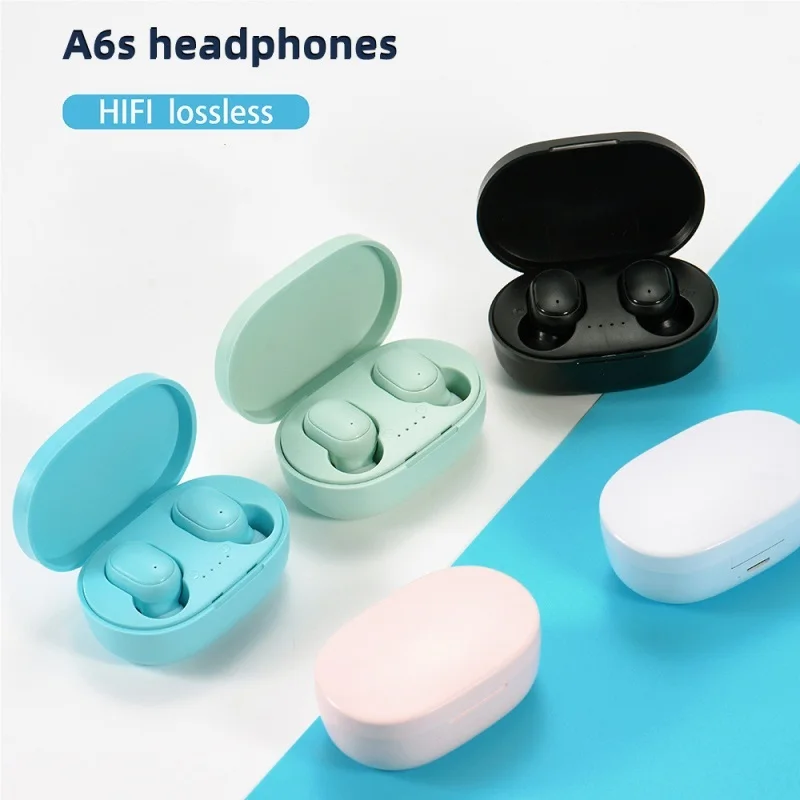 

Wireless Bluetooth Earphones TWS A6S Headsets TWS Earbud With Charging Box Noise Cancelling Sports Headsets Stereo Headphones