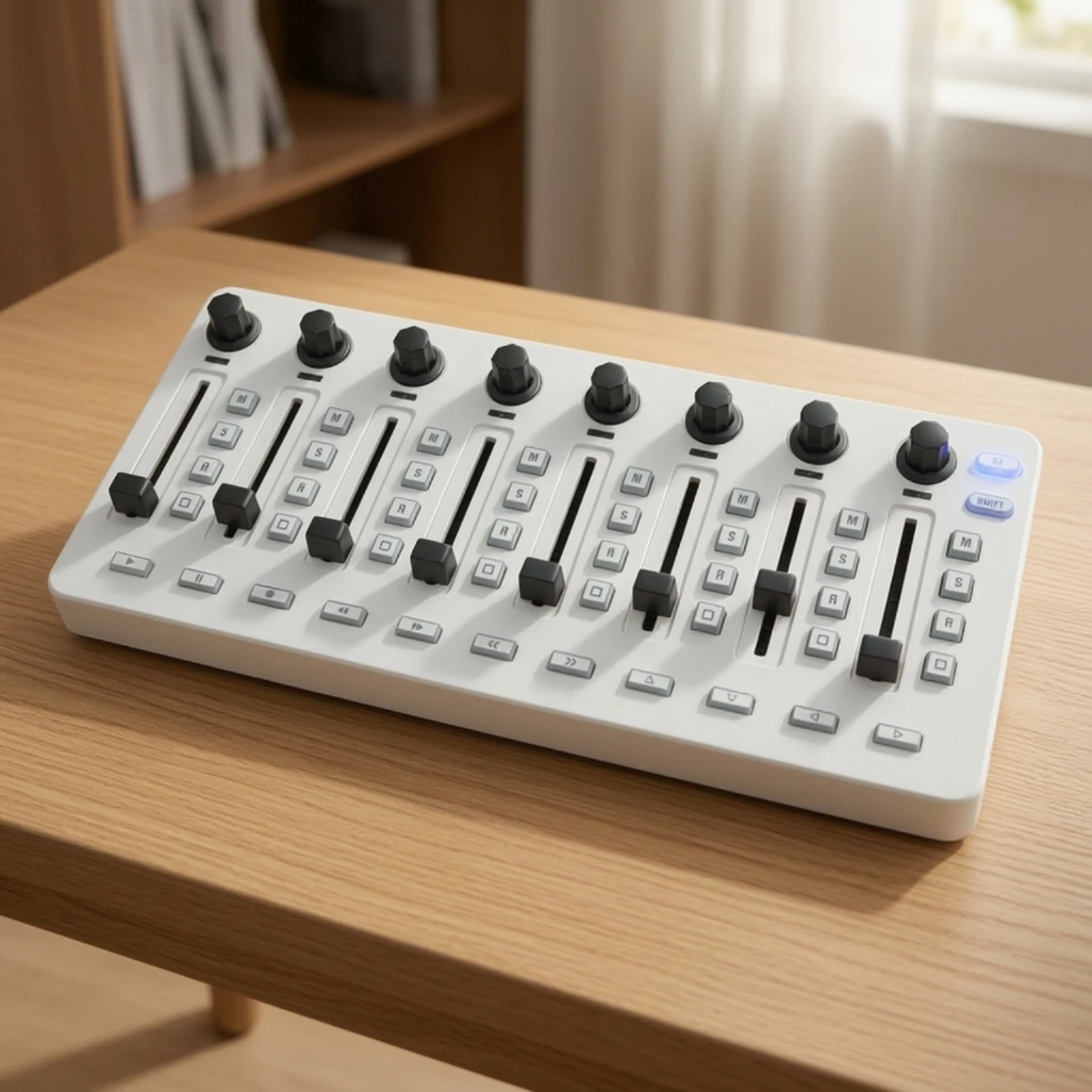 Фото MIDI-контроллер с фейдерами, тактильная USB MIDI-панель управления, программируемая панель управления микшерным пультом, подключение Plug-and-Play. №1