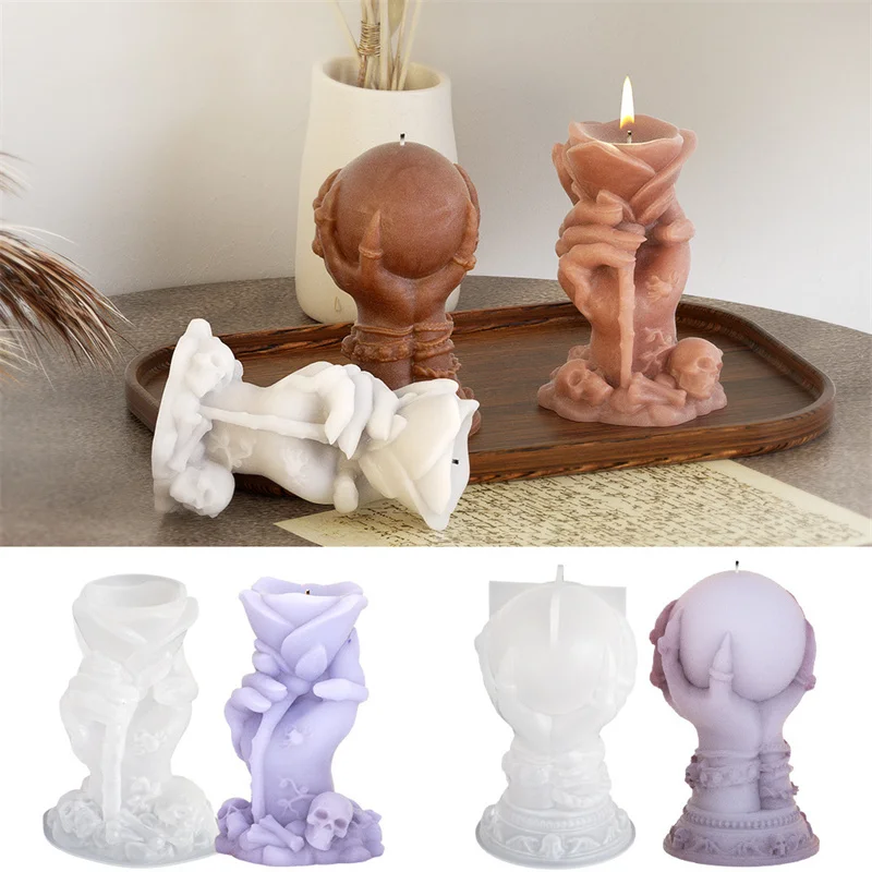 DIY Хэллоуин серии 3D коготь демона и ведьма рука держит роза шар скелет