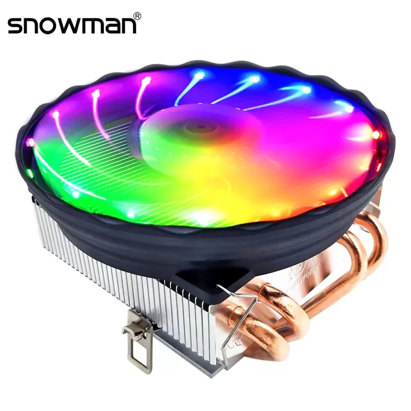 

SNOWMAN 4 Heat Pipes CPU Cooler RGB 120mm PWM 4 Pin PC Radiator quiet Intel LGA 2011 1700 1150 1151 1155 AMD AM3 CPU Cooling Fan