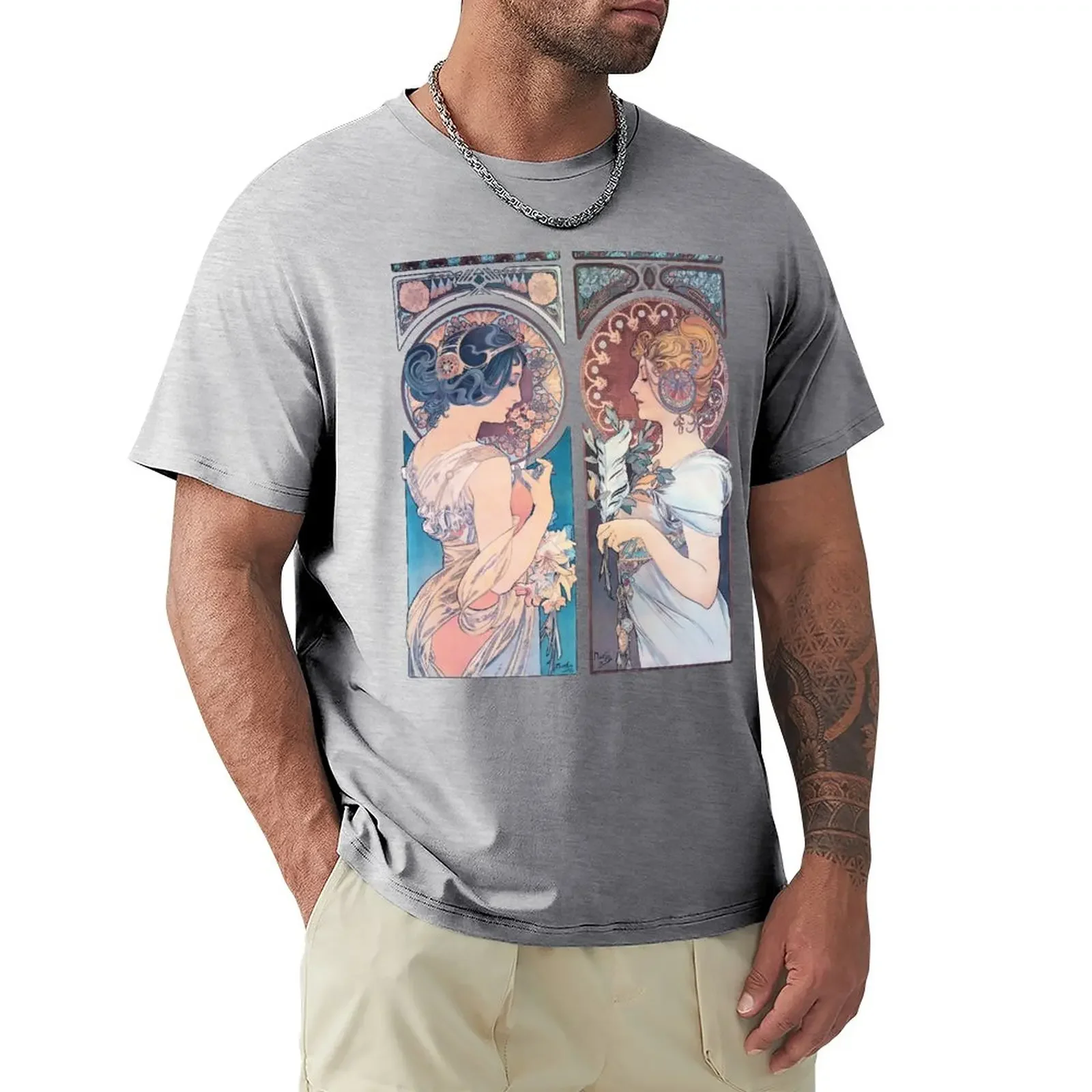 Футболка La Primevere and шлейф Альфонсе муча рубашки на заказ Графические футболки