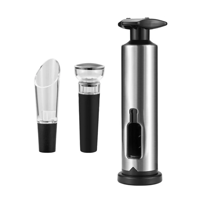 

Набор для открывания бутылок, Модный ручной штопор для красного вина с вакуумным насосом, с пробкой и графином, подарок для вентиляторов Кра...