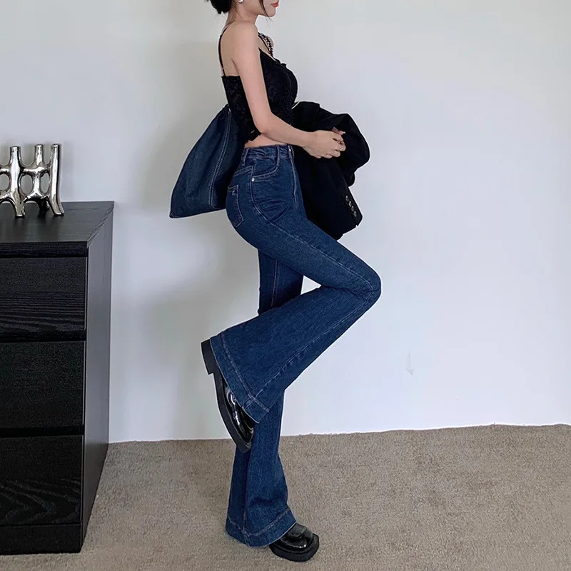 UHYTGF Spring Autumn Jeans Female Korean Version Of Bell Pants Versatile Tight Buttock Lifting Long Trousers New Ladies Jeans07