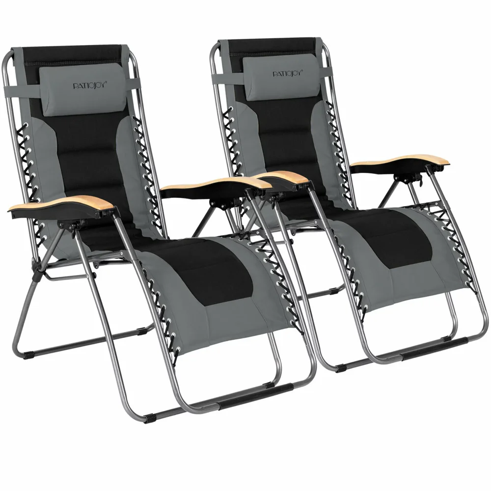 

Gymax 2 Pack Steel Zero-Gravity Chair - Gray and Black