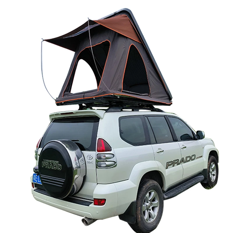 

Outdoor camping triangle car roof top tent hard shell aluminum alloy 3 people truck rooftop tent