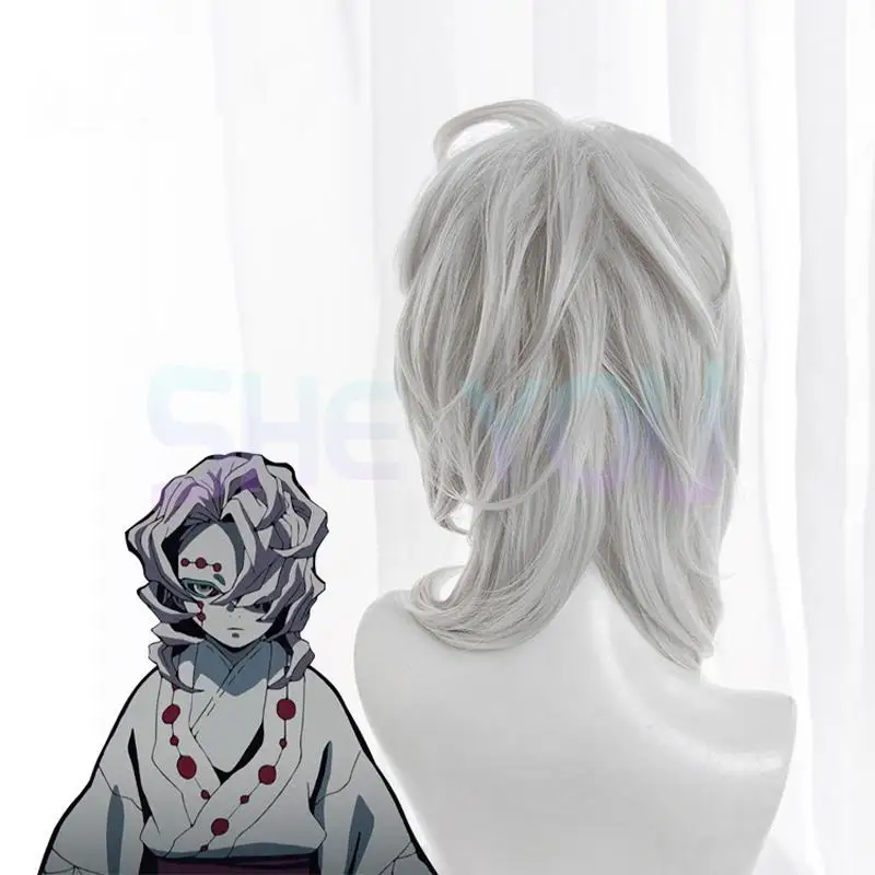 Демон убийца киметсу нет яйбы аяки Руи косплей парик паук серебро длинные прямые