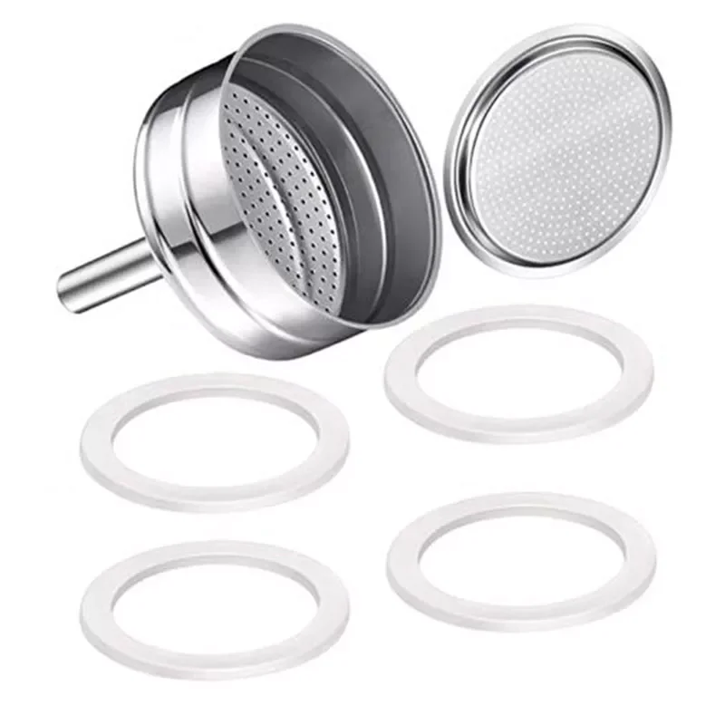 

for Moka Coffee Machine Replacement Funnel Kits Compatible with Moka Express,1 Stainless Steel Replacement Funnel(9-Cup)