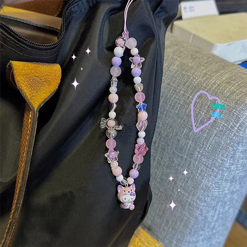 Милый кулон Kuromi шнурок милая цепочка для телефона ремешок на запястье девушек
