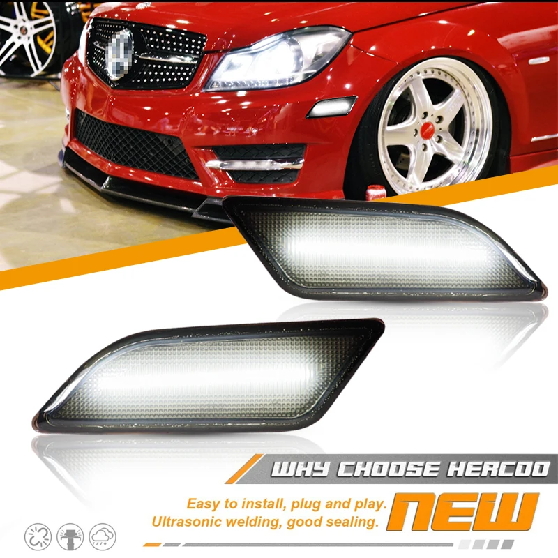 IJDM для Mercedes Benz W204 LCI C250 C300 C350 седан/купе передний боковой маркер светильник сигнала поворота светильник лампа Янтарный Белый 2012-2014