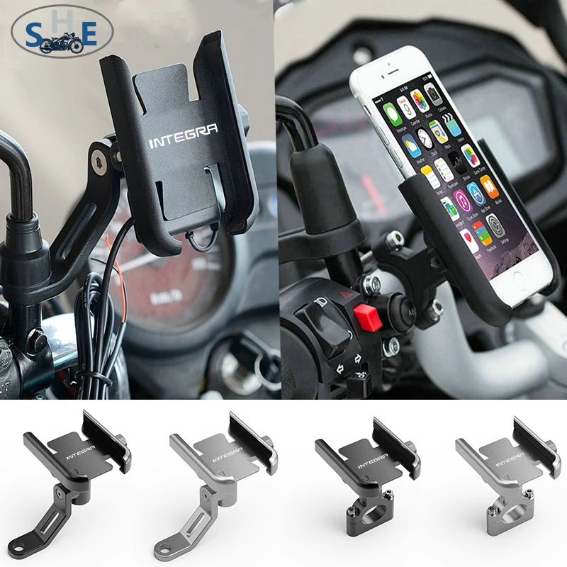 With LOGO INTEGRA For HONDA INTEGRA 750 D/C/T NC750D Motorcycle Accessories Handlebar Mobile Phone Holder GPS Stand Bracket