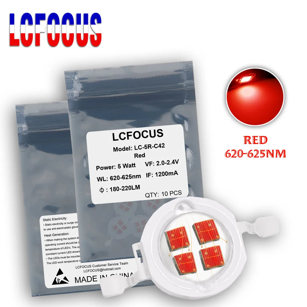 

Высокая яркость 5 Вт красный 620-625nm COB чип SMD диод 620nm 625nm для DIY 1 3 5 10 Вт потолочный светильник прожектор лампы светодиодные лампы