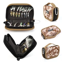 durable spoon lure portable mini zipper storage bag canvas fishing tackle case fishing lure container bag
