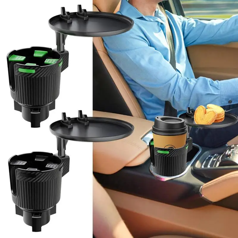 

Car Table Tray Cup Holder Tray For Car Food Round Tray Increased Grip Vertical Stripe For Key Snack Water Cup Food