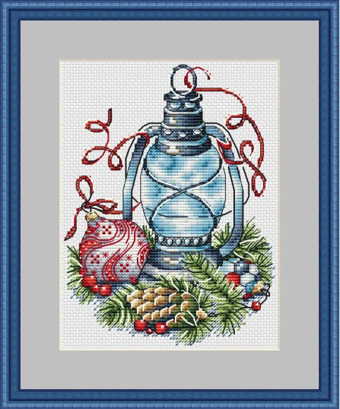 Зимний фонарь 23-27 набор для вышивки крестом рукоделия сделай сам ручной работы