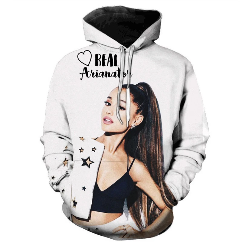 

Personality Ariana Grande 3D Printed Hoodies Sweatshirts Men Long Sleeve Kpop Sleeve Hooded Women Sweatshirt Casual Clothing