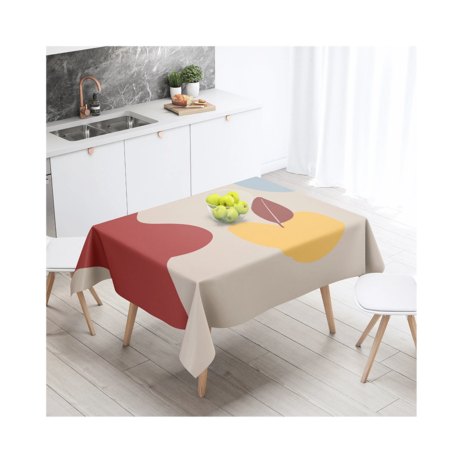 

Скатерти из хлопка и льна, водонепроницаемые скатерти для стола с рисунком листьев, маслом, светло-кофейного цвета, украшение для обеденног...