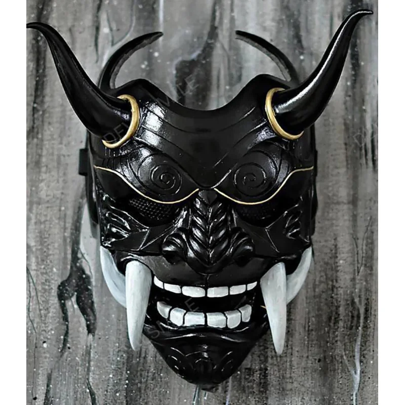 Маска Hannya demon Japanese oni samurai Noh Kabuki red prajna латексные маски для взрослых унисекс