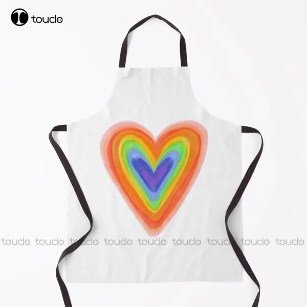 

Lgbt Pride Love Heart Rainbow Apron Hairstylist Aprons For Women Men Unisex Adult Garden Kitchen Household Cleaning Custom Apron
