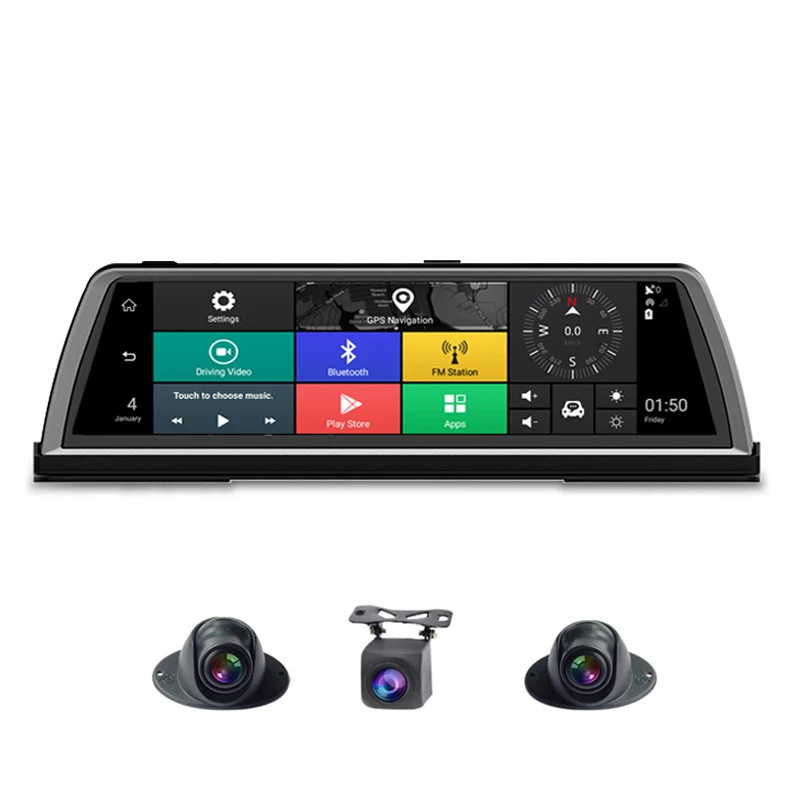 

10" IPS Android OS 4 Channel WIFI Car DVR Camera 4G ADAS GPS Navigation Dash Cam Full HD 1080P Video Recorder