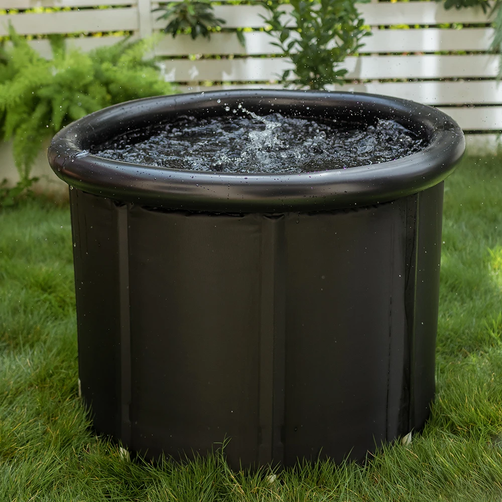 Ванна для льда ванна с глубоким вырезом и крышкой Портативная подставка лечения