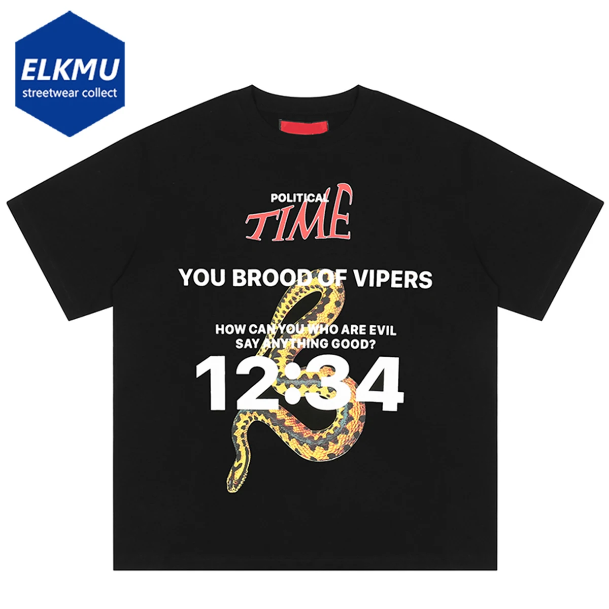 

Streetwear Hip Hop T Shirt Fashion Printed Oversized Harajuku T-shirt Men Summer Short Sleeve Loose Cotton T Shirt Black White