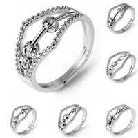 ring coppe rmaterial unisex simple wave point anxiety decompression rotatable ring opening adjustment ring for women jewelry