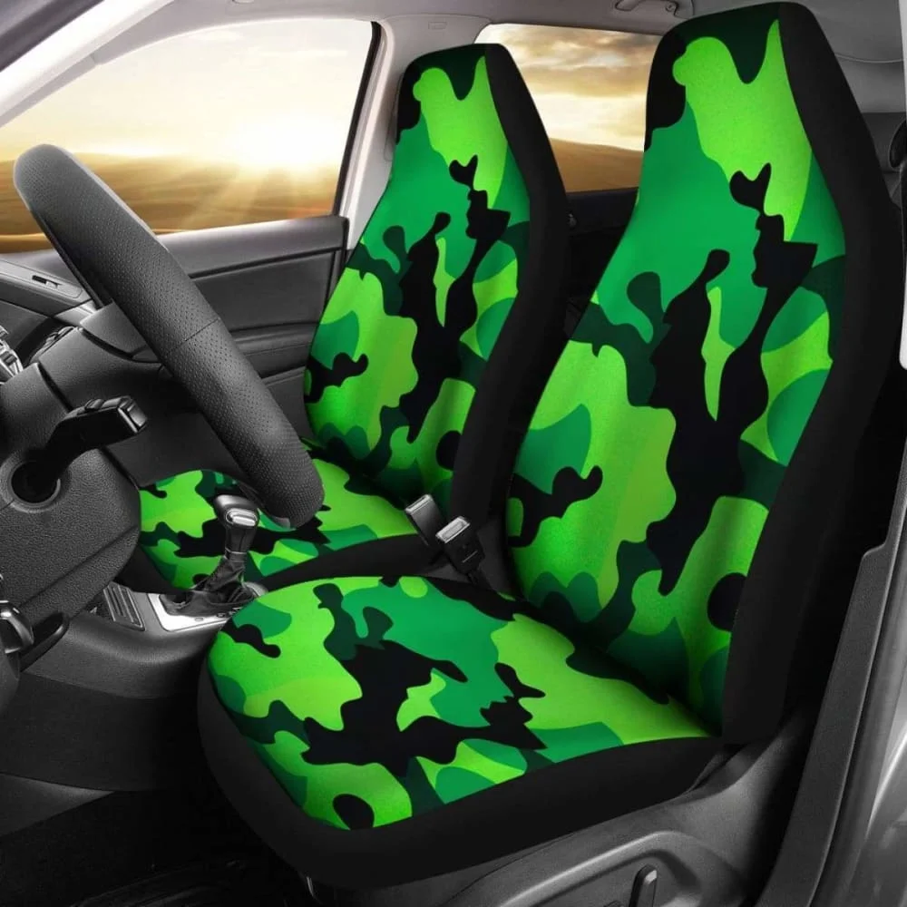

Неоново-зеленый военный Камуфляжный комплект чехлов для автомобильных сидений 2 шт. в упаковке 2 универсальных защитных чехла для передних сидений