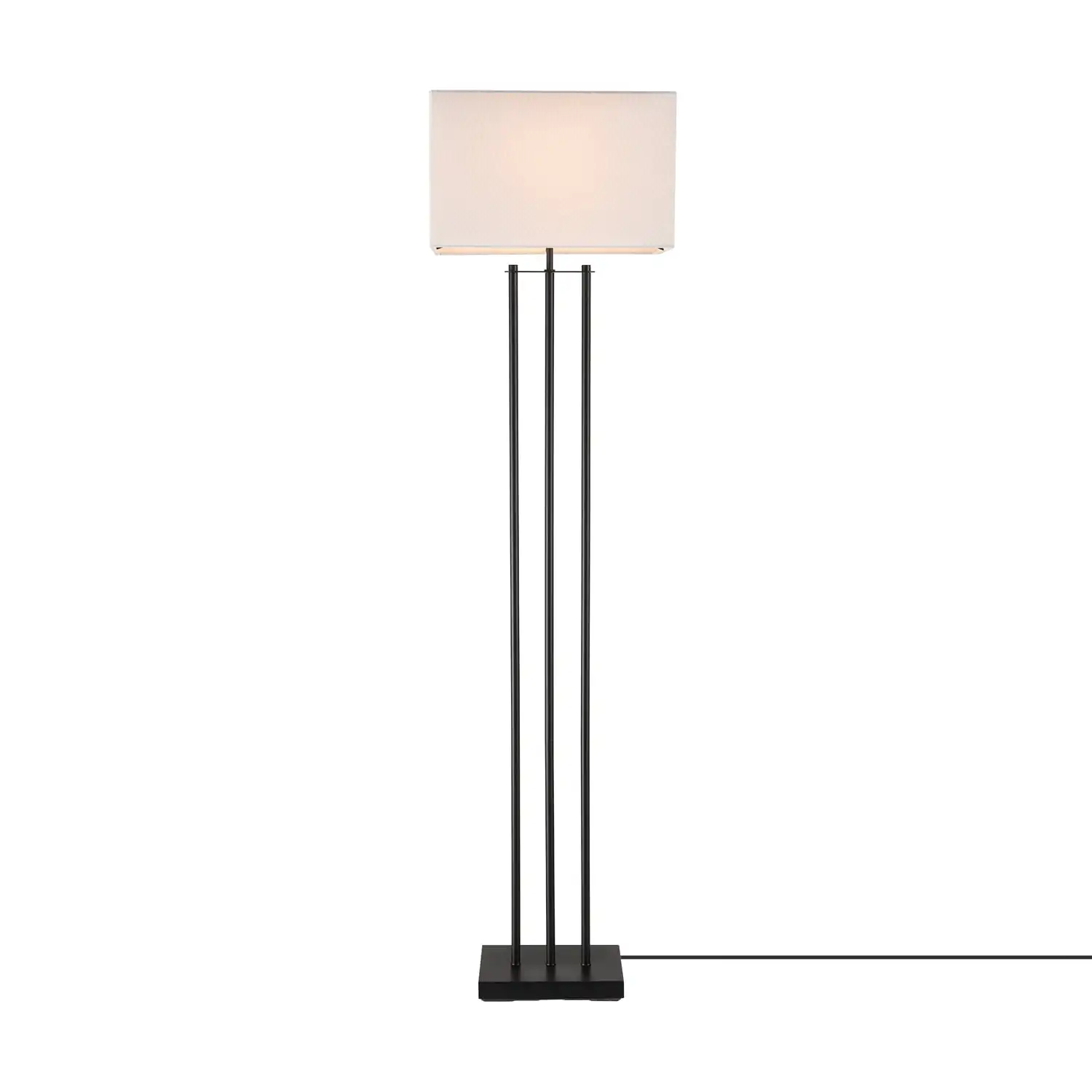 

HMTX Ricci 62" Matte Black Floor Lamp with White Fabric Shade, 67522