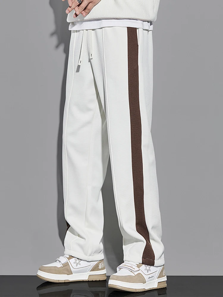 Осенние повседневные брюки с эффектом драпировки мужские прямые свободные