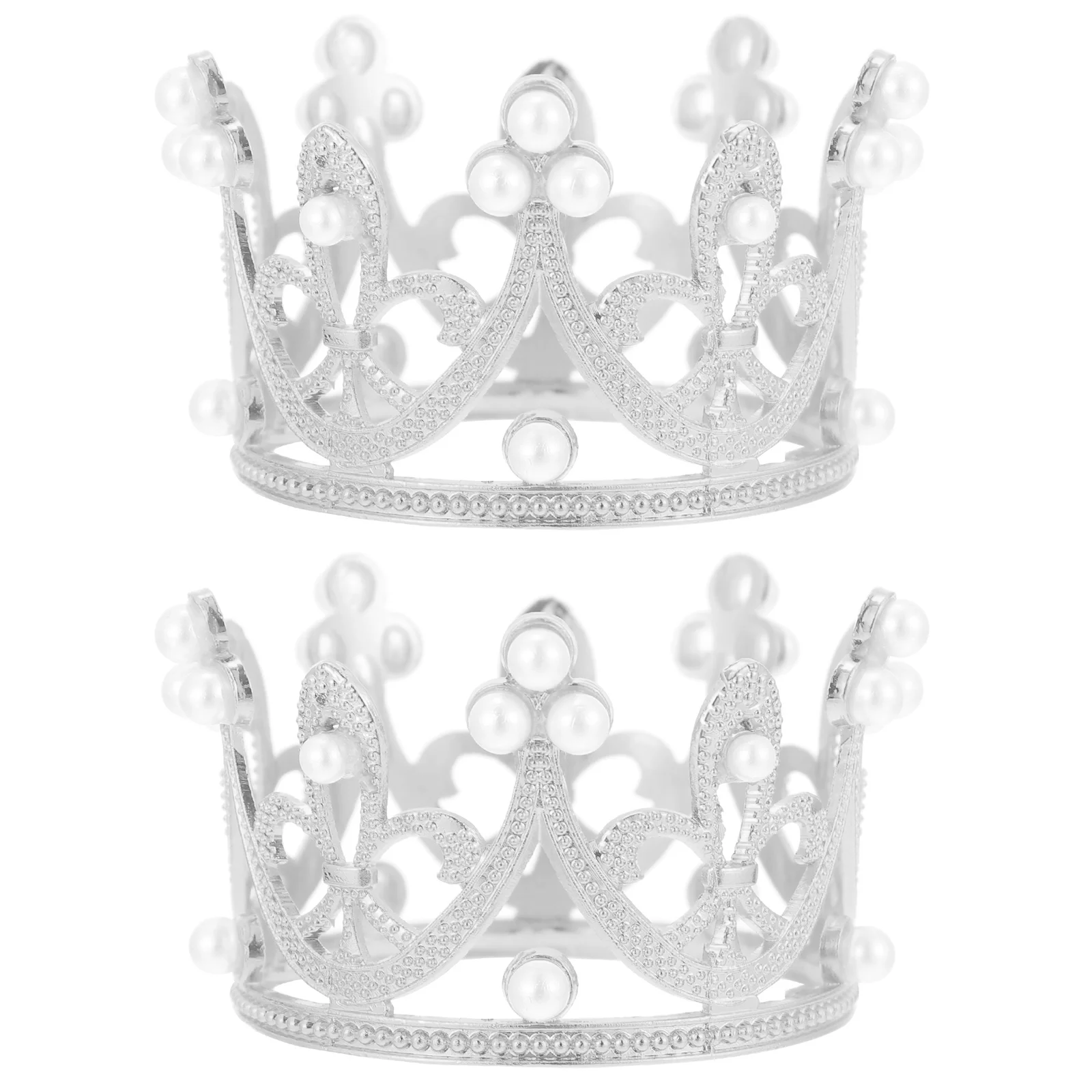 

2 Pcs Bridal Headpieces Wedding King Cosplay Prince Toy Silver Small Baby Gold Halloween Props