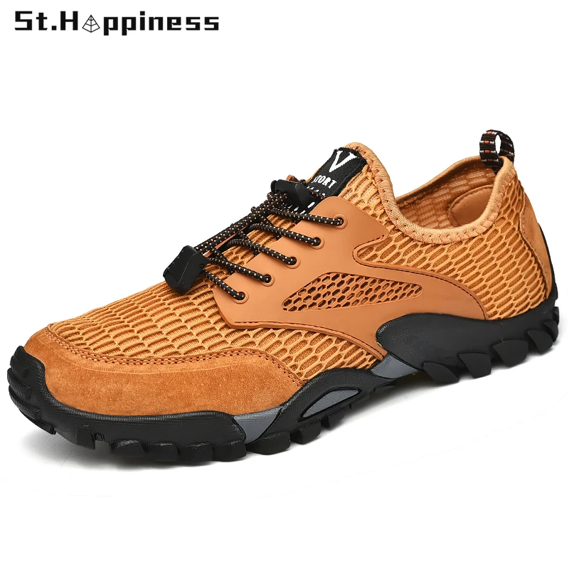 

2022 New Men's Sneakers Fashion Mesh Casual Shoes Breathable Lightweight Hiking Shoes Outdoor Non Slip Walking Shoes Big Size