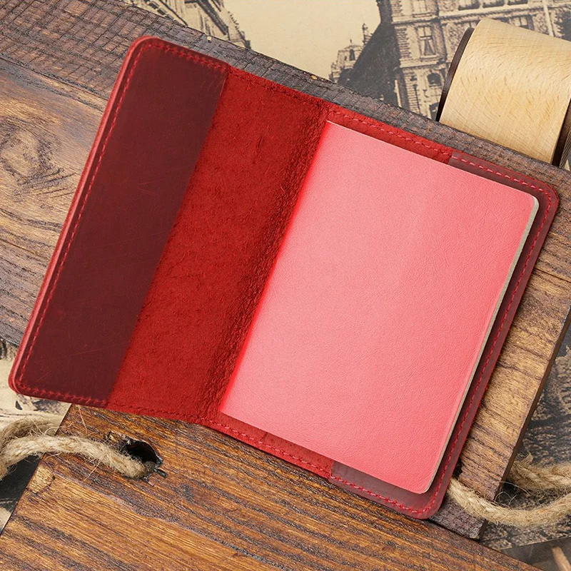 Genuine Cowhide Leather Imprinted Spanish Holder for Spanish Passports Vintage Document Organizer Id Folder Card Holder Wallet