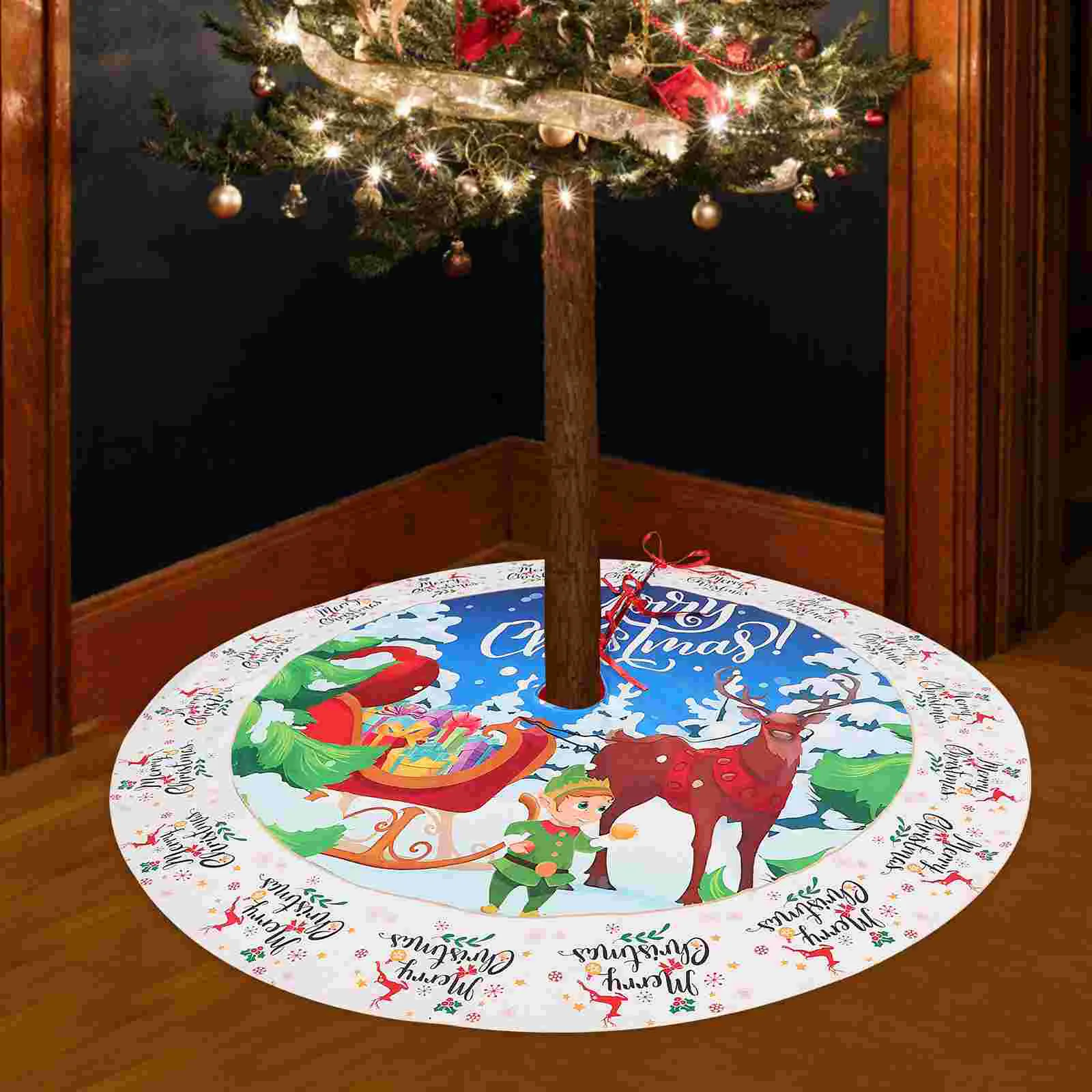 

Ornaments Decorative Tree Skirt Christmas Decorations Holiday Items Farmhouse Polyester Xmas Skirts