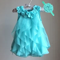 baby girls dress 2022 summer chiffon party dress infant 1 year birthday dresses girl clothes headband vestidos