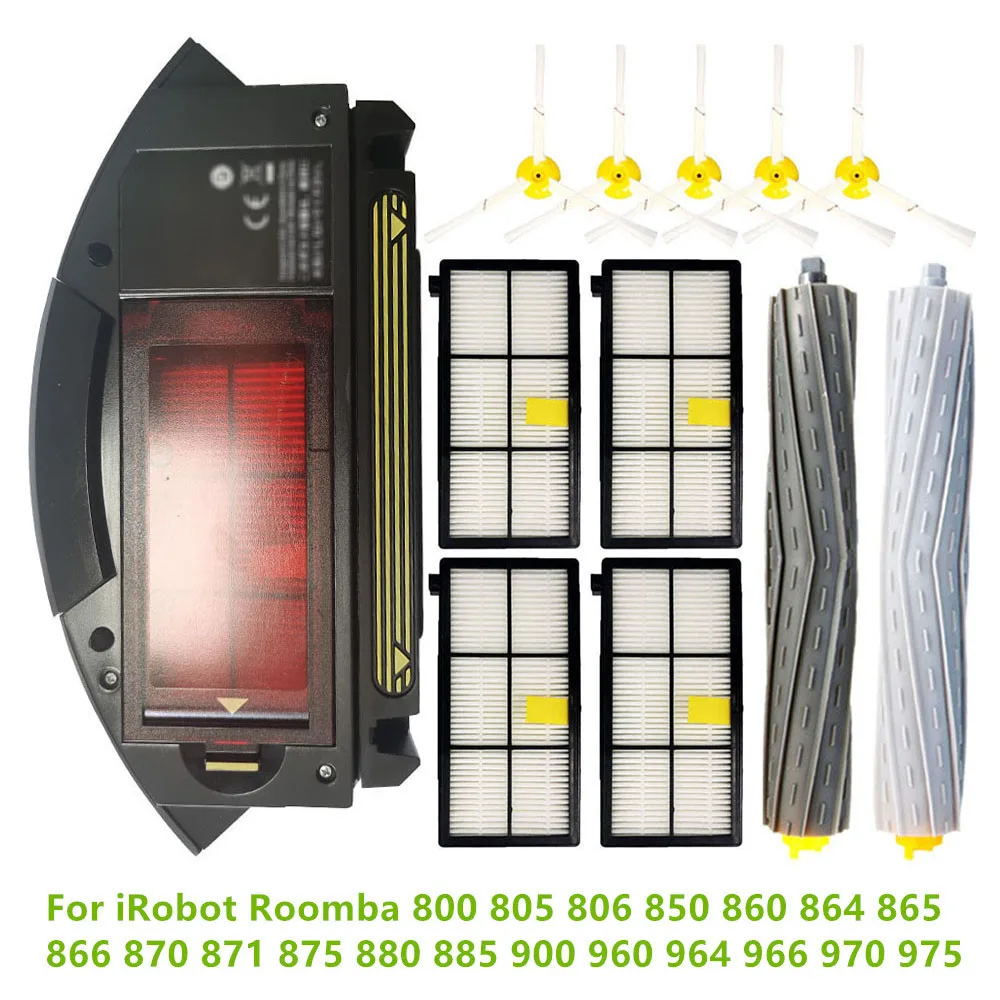 

Пылесборник Hepa-фильтр Основные боковые щетки для iRobot Roomba 800 805 806 850 860 864 865 866 870 871 875 880 885 960 964 966 970 975