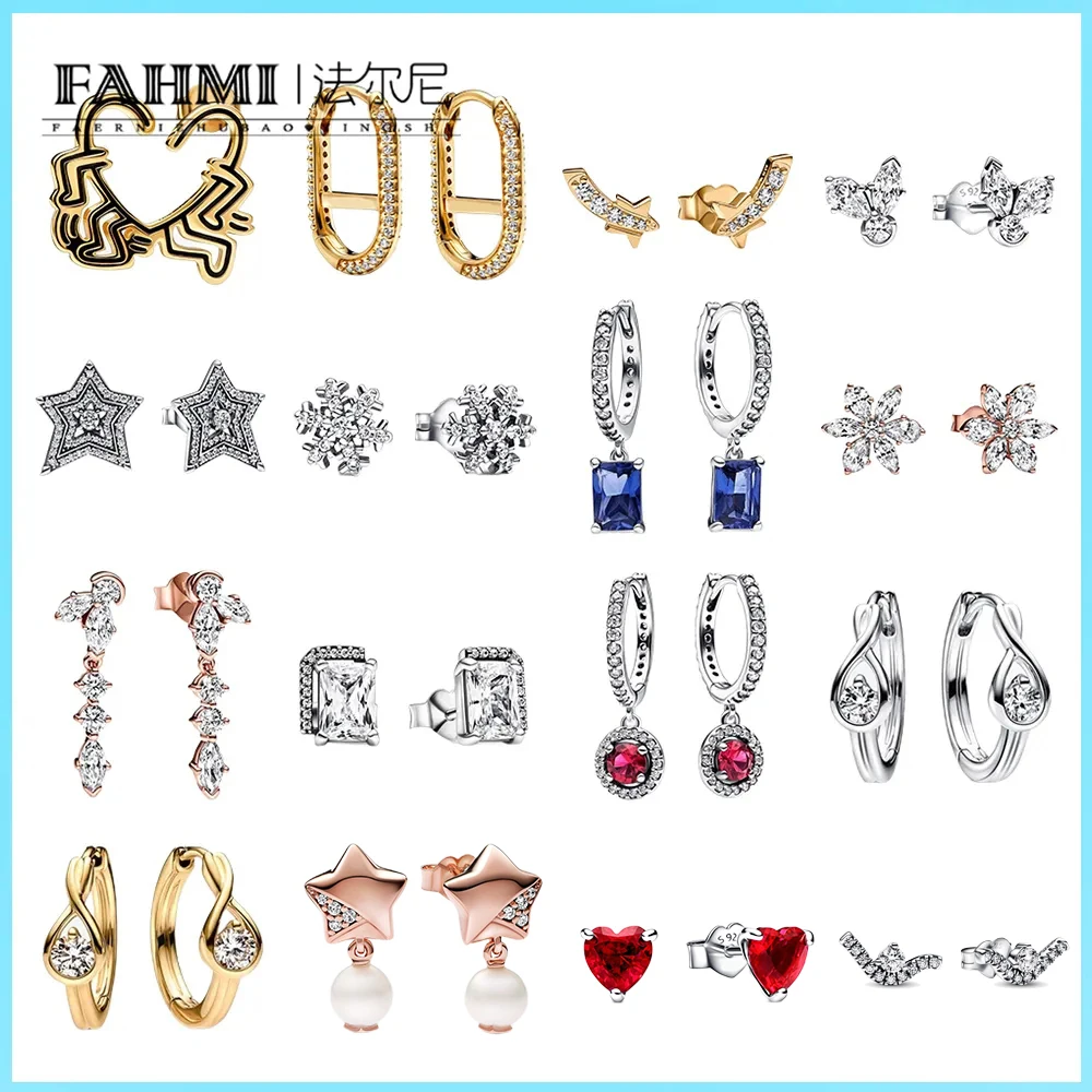 

Fahmi 100% 925 пробы серебряная звезда с ПАВЕ, гербарий, кластер, снежинка, синие прямоугольные, сверкающие, яркий, гербарий, серьги