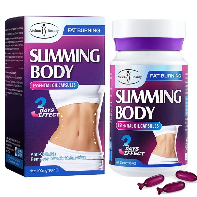

400mg*90pcs Slimming Oil Lose Weight Slim Down Cream Fast Fat Burning Grape Seed Essence Oil Belly Thigh Body Slimming Products