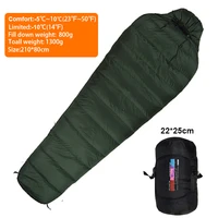 1pcs very warm white duck down filled adult mummy style camp sleeping bag suitable for winter therma 3 thickness travel camping